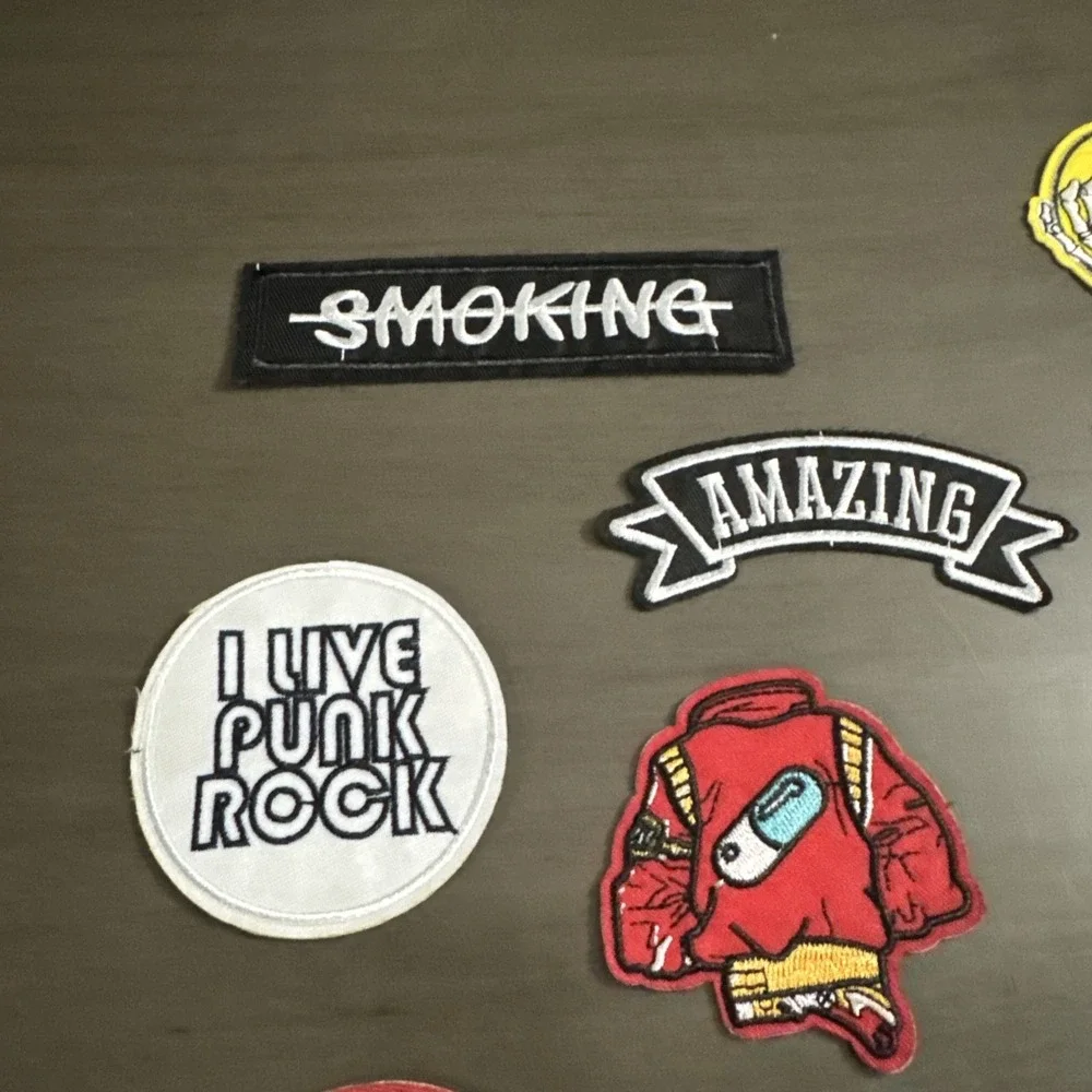 Lot of 10 Assorted  Rock n Roll Punk  / Sew-On Patches Used